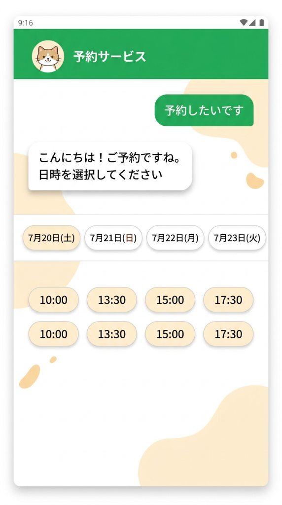 LINEトーク画面 / 予約UI