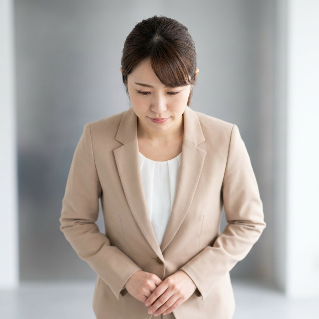 お辞儀をするスーツ姿の人